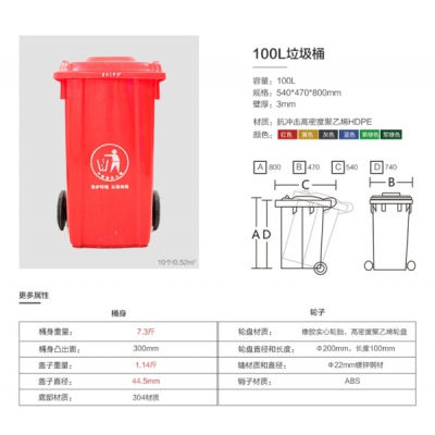 云南100升戶(hù)外環(huán)衛(wèi)垃圾桶